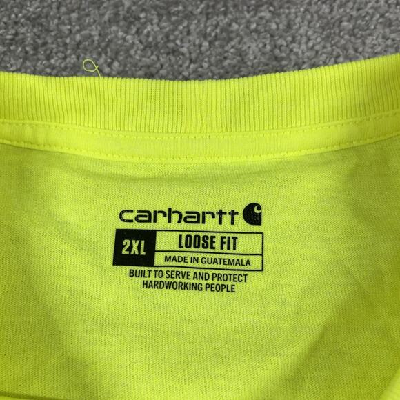 Carhartt T Shirt Mens XXL Loose Fit Idaho Cleanup Project Neon Yellow - Picture 4 of 14